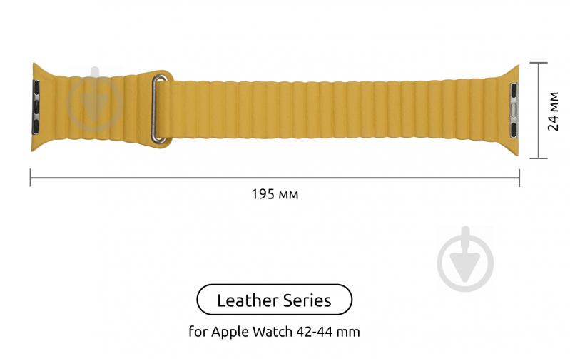 Ремешок Armorstandart Leather Loop для Apple Watch 42/44 mm yellow ARM57842 - фото 2