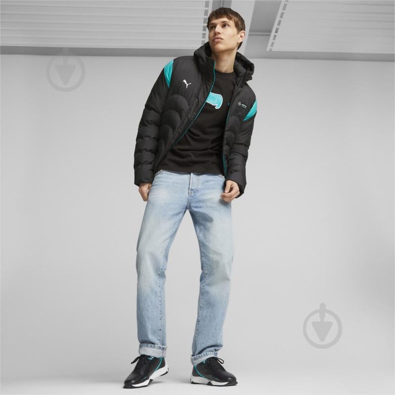 Куртка чоловіча зимова Puma MAPF1 MT7 ECOLITE PADDED JACKET 62114601 р.S чорна - фото 4