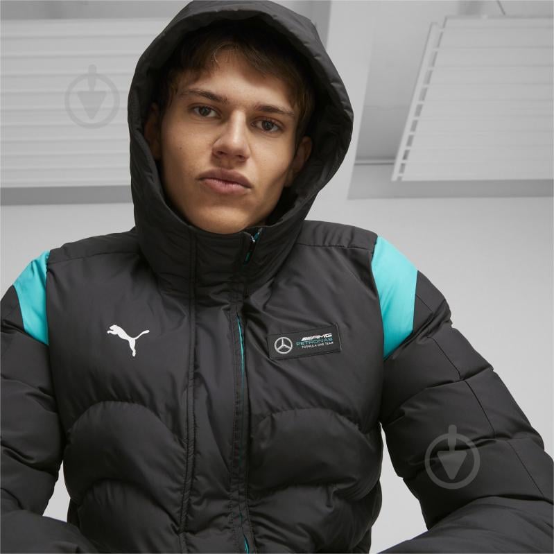 Куртка чоловіча зимова Puma MAPF1 MT7 ECOLITE PADDED JACKET 62114601 р.S чорна - фото 5