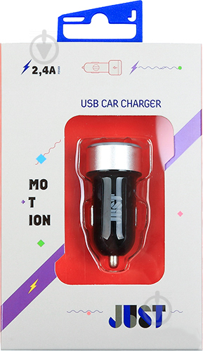 Зарядний пристрій у машину JUST Simple Dual USB Car Charger (2.1A/2USB, 10W) Black (CCHRGR-SMP22-BLCK) - фото 2