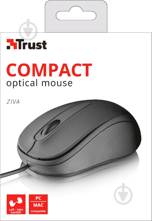 Мышь Trust Ziva Optical Compact Mouse (21508) black (6292933) - фото 4