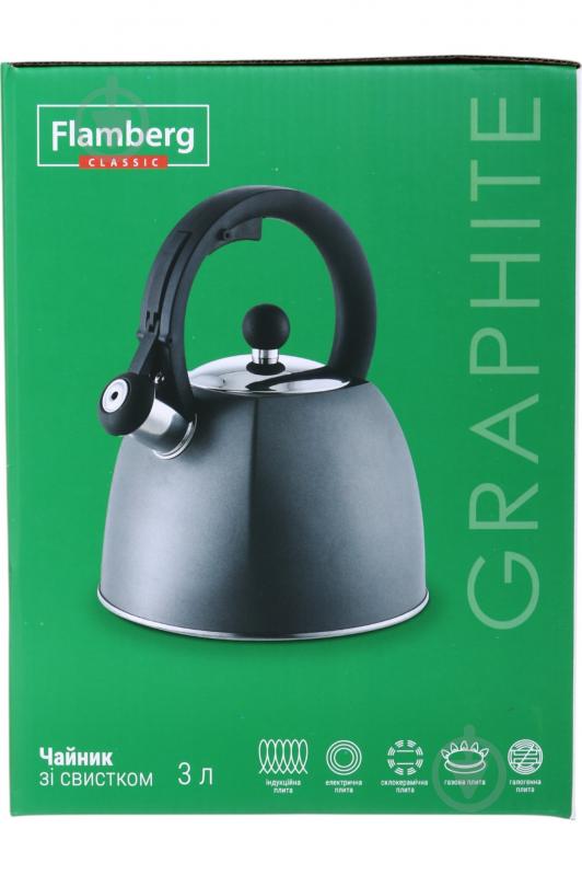 Чайник со свистком Graphite серый 3 л Perfect Housewares - фото 6