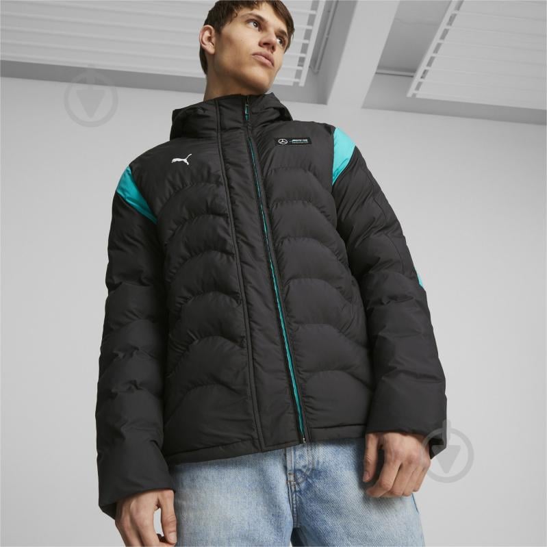 Куртка чоловіча зимова Puma MAPF1 MT7 ECOLITE PADDED JACKET 62114601 р.M чорна - фото 3