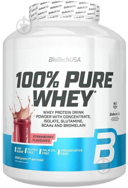 Протеїн BioTechUSA 100% Pure Whey Полуниця 2000 г - фото 1