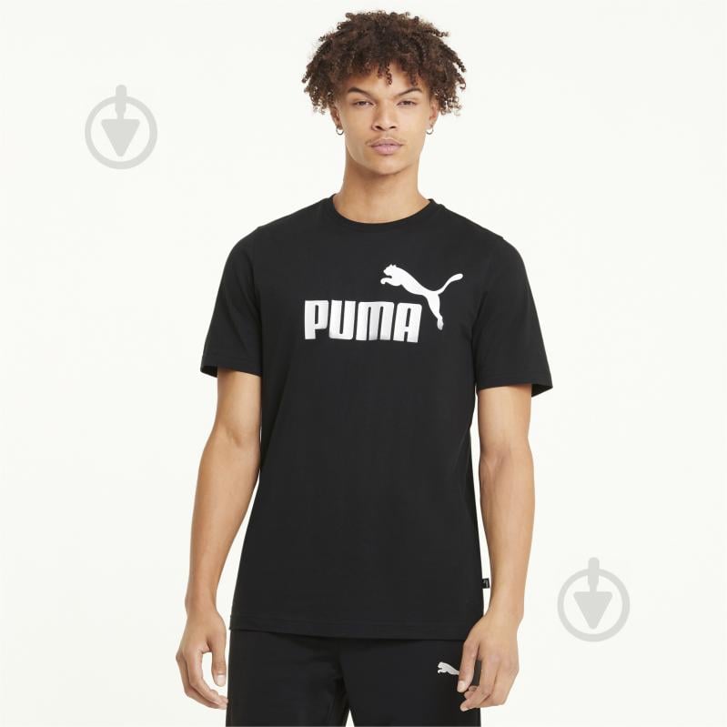 Футболка Puma ESS Logo Tee 58666601 р.L черный - фото 1