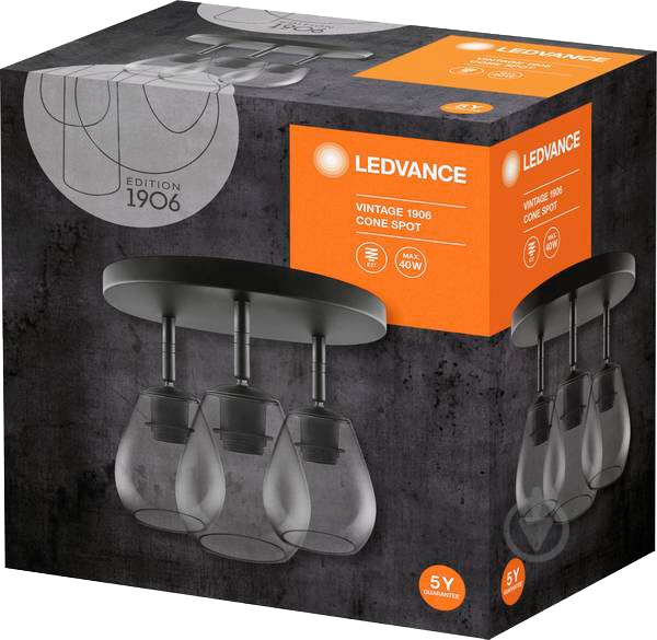 ВИТРИНА! Люстра Ledvance Cone Spot 3x60 Вт E27 черный - фото 4