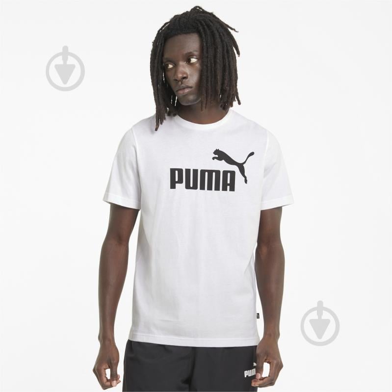 Футболка Puma ESS Logo Tee 58666602 р.L белый - фото 1