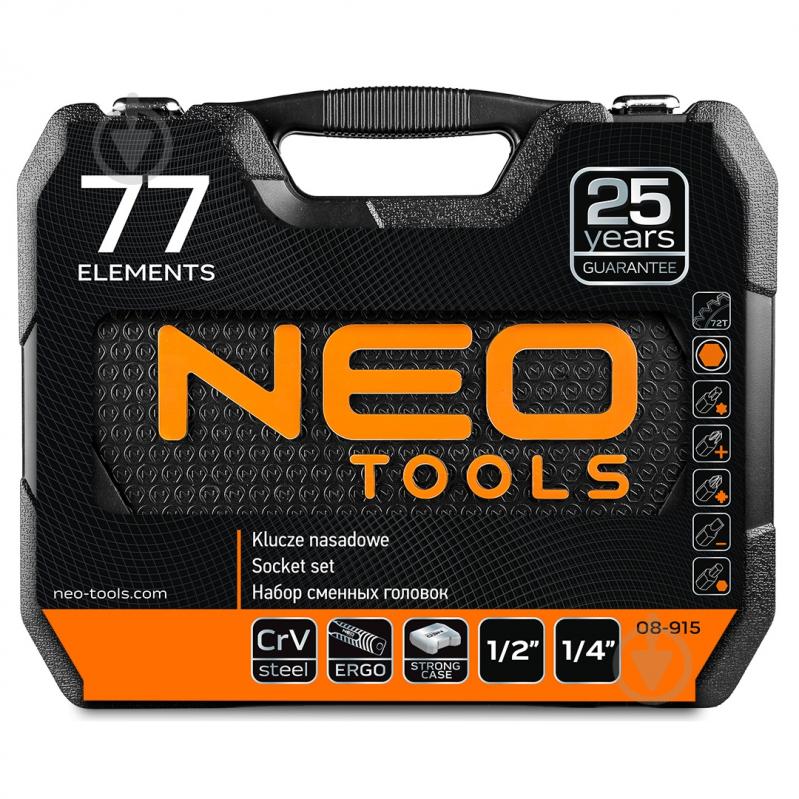 Головка NEO tools 1/4"(F)×3/8"(M) 77 шт. 08-915 - фото 7 Головка NEO tools 1/4"(F)×3/8"(M) 77 шт. 08-915 - фото 7