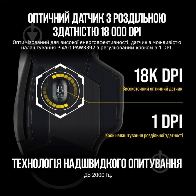 Мишка Corsair Dark Core RGB Pro Wireless black (CH-9315411-EU) - фото 3 Мишка Corsair Dark Core RGB Pro Wireless black (CH-9315411-EU) - фото 3