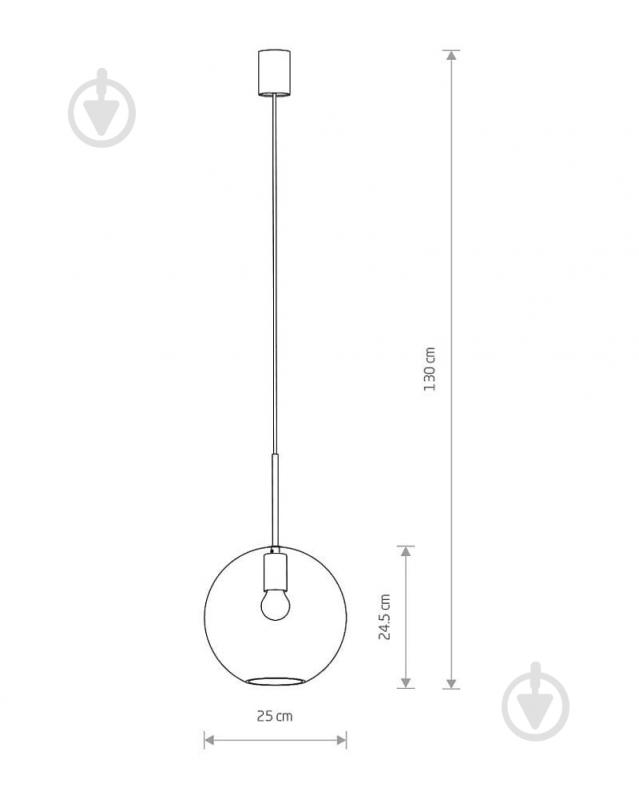 Підвіс Nowodvorski Sphere 1x40 Вт E27 прозорий/чорний 7850 - фото 3