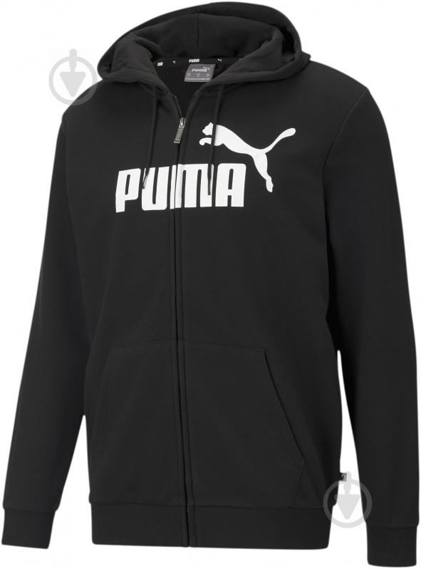 Джемпер Puma ESS Big Logo FZ Hoodie 58670001 р. S черный - фото 1