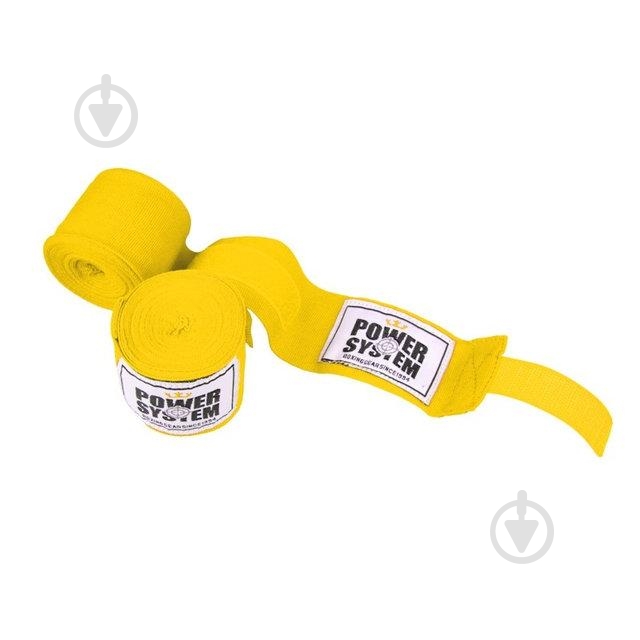 Боксерські бинти Power System уні. жовті 400 см PS_3404_Yellow - фото 1