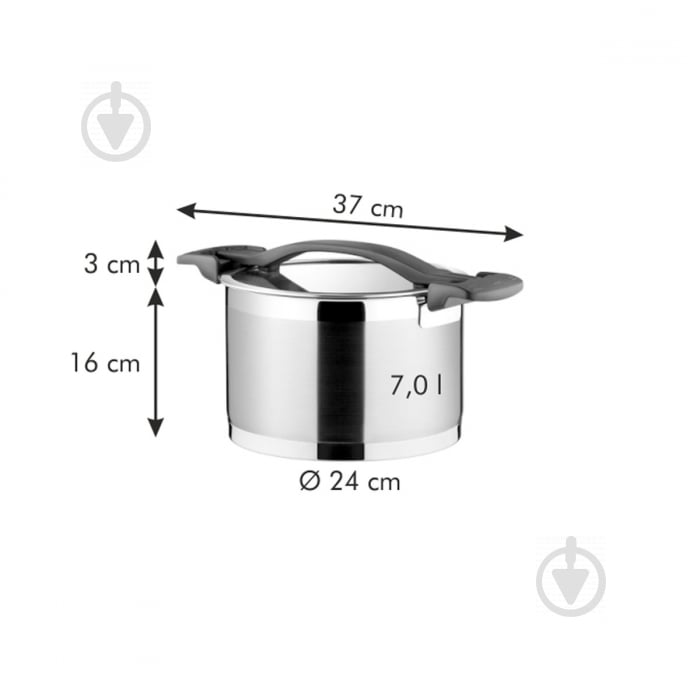 Кастрюля с крышкой 7 л Ultima 780625 Tescoma - фото 2