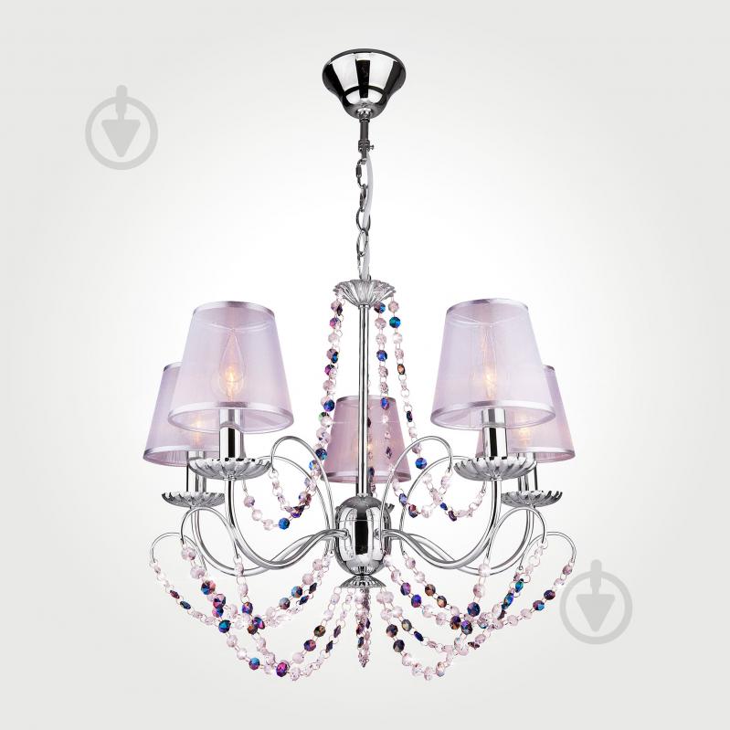 ВИТРИНА! Люстра подвесная Strotskis Gloria 5x40 Вт E14 хром/белый 10069/5 - фото 1