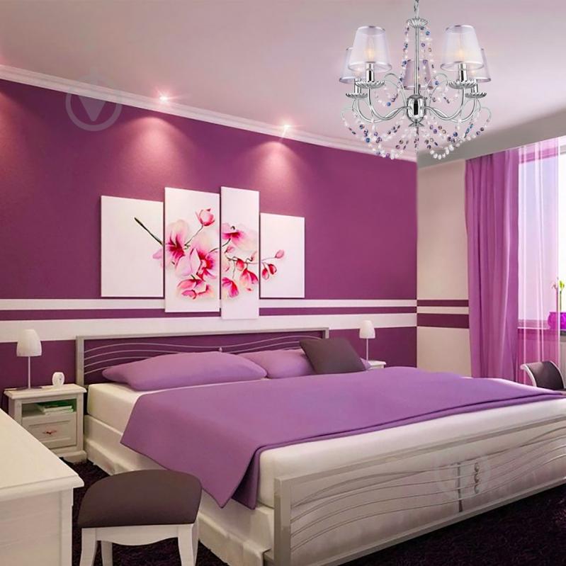 ВИТРИНА! Люстра подвесная Strotskis Gloria 5x40 Вт E14 хром/белый 10069/5 - фото 5