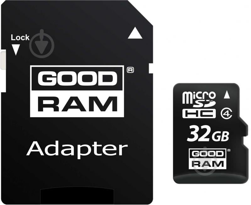 Карта памяти GOODRAM microSDHC 32GB Class 4 + adapter - фото 1