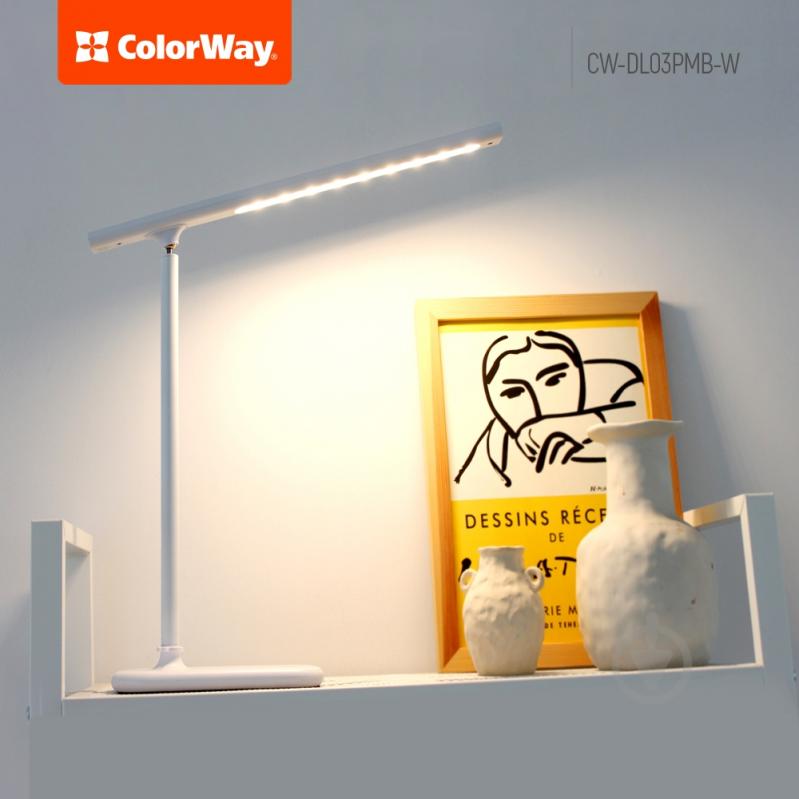 Настільна лампа акумуляторна ColorWay Portable Magnet з вбудованим акумулятором White 1x4 Вт білий CW-DL03PMB-W - фото 16