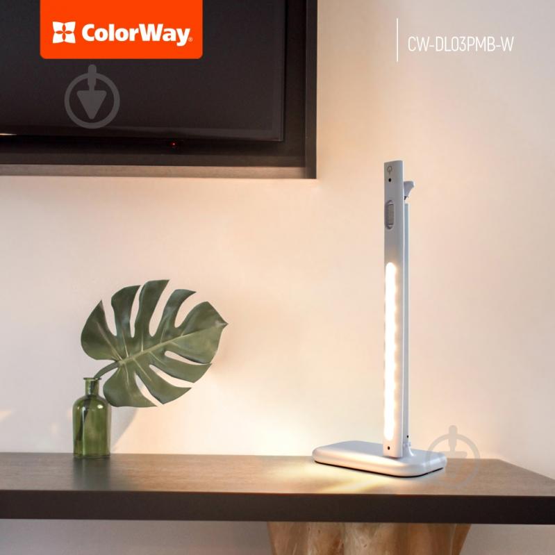Настільна лампа акумуляторна ColorWay Portable Magnet з вбудованим акумулятором White 1x4 Вт білий CW-DL03PMB-W - фото 10