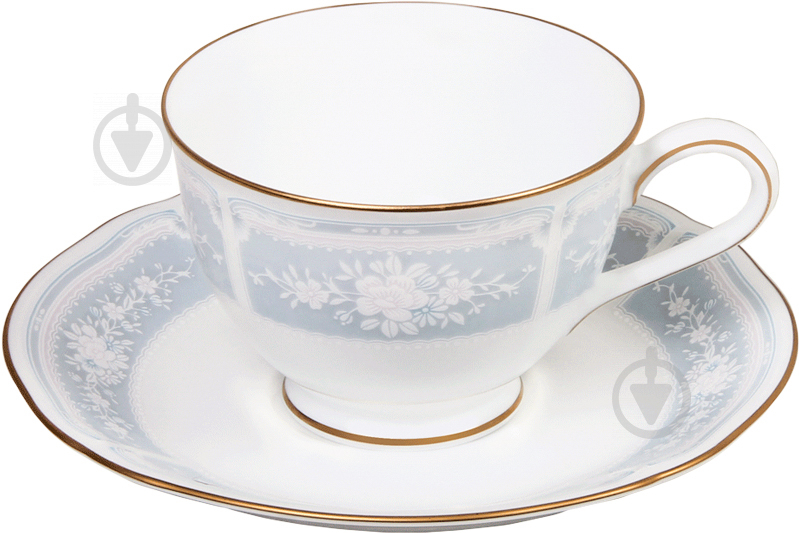 Чашка с блюдцем Lacewood Gold blue 180 мл Noritake - фото 1