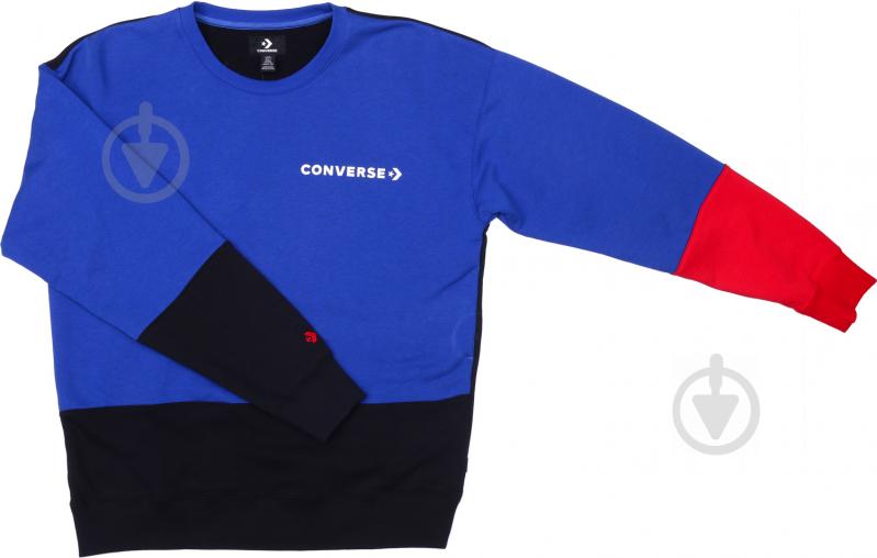 Світшот Converse ONE_STAR_BLOCK_PACK_CREW_BLACK 10017320-001 р. L синій - фото 1