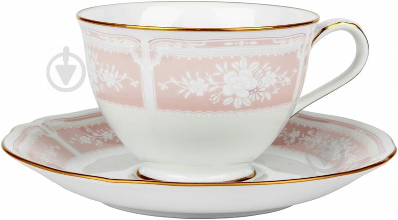 Чашка с блюдцем Lacewood Gold pink 180 мл Noritake - фото 2