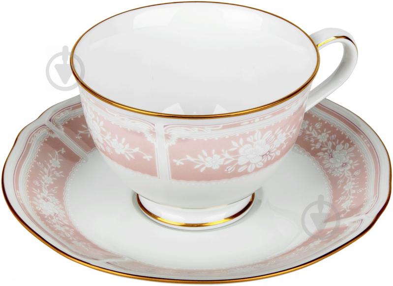 Чашка с блюдцем Lacewood Gold pink 180 мл Noritake - фото 3