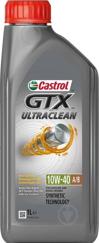 Моторное масло Castrol GTX Ultraclean А3/В4 10W-40 1 л (15DE17) - фото 1