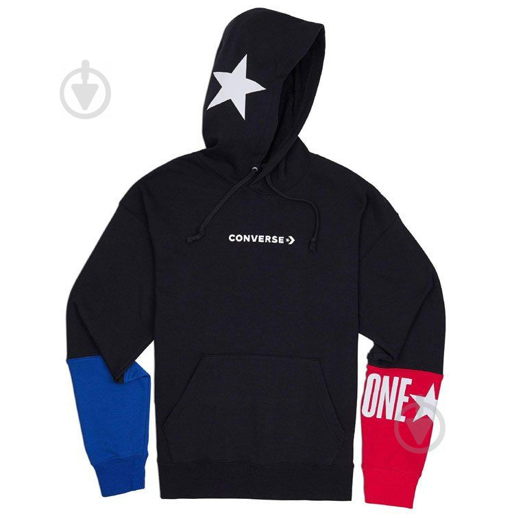 Джемпер Converse ONE_STAR_BLOCK_PACK_PO_HOODIE_BLACK 10017319-001 р. L чорний - фото 1