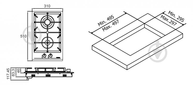 Варочная поверхность газовая Eleyus CABO 30 BL CF - фото 15 Варочная поверхность газовая Eleyus CABO 30 BL CF - фото 15