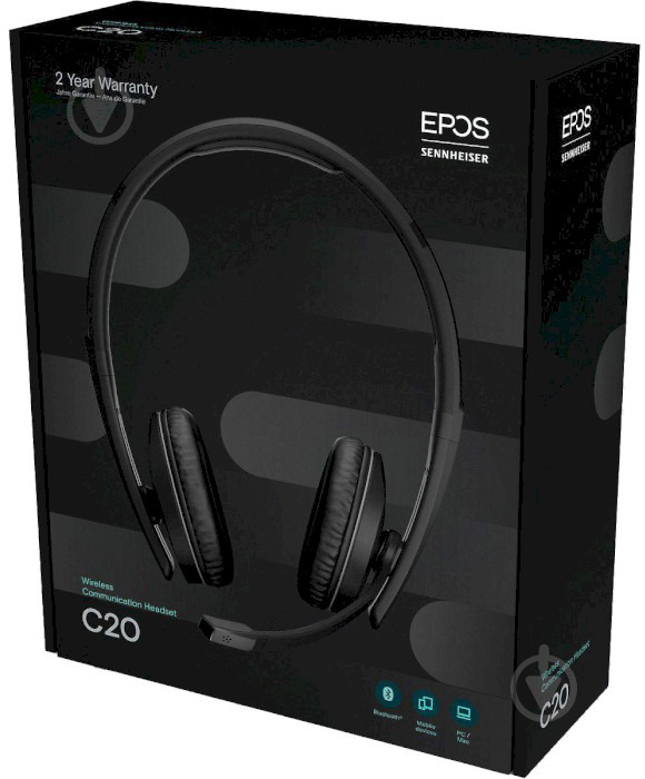 Навушники Epos On-Ear C20 Wireless Uni Mic black (1001146) - фото 7