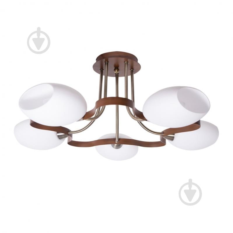 ВИТРИНА! Люстра потолочная Altalusse INL-9210C-15 5x40 Вт E14 античная бронза/орех - фото 1