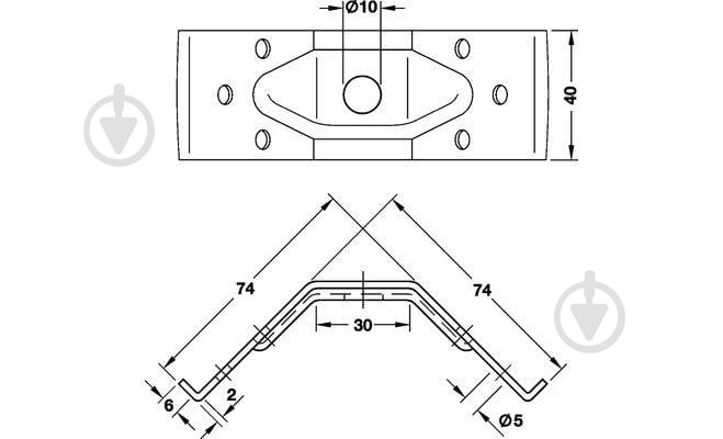 Царга угловая для стола оцинкованная 74х74х40 мм 1 шт. Hafele 641.00.901 - фото 2