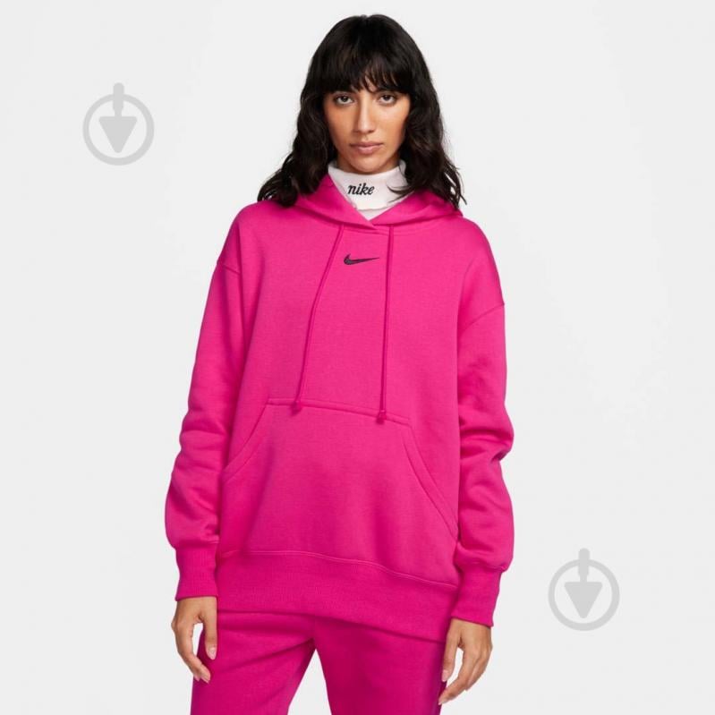 Джемпер Nike W NSW PHNX FLC OS PO HOODIE DQ5860-615 р.XL рожевий - фото 1