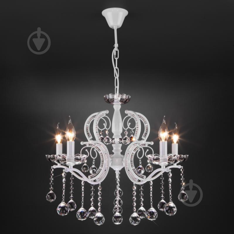 ВИТРИНА! Люстра подвесная Strotskis Brezza 5x60 Вт E14 белый 10107/5 - фото 7