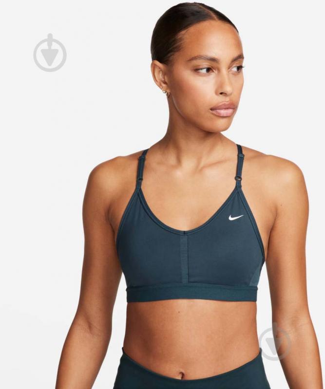 Бра Nike W NK INDY V-NECK BRA CZ4456-328 р.XS серый - фото 1