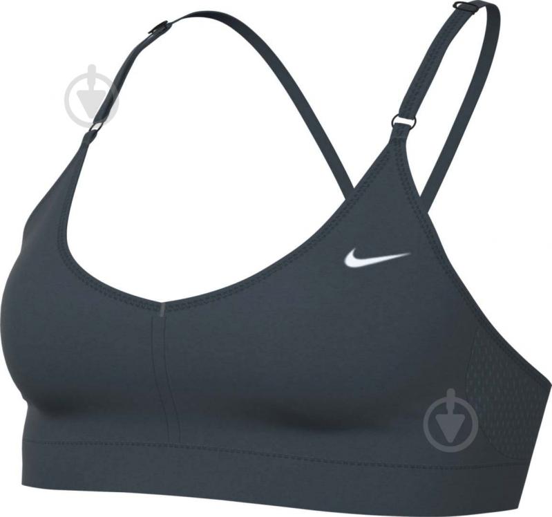 Бра Nike W NK INDY V-NECK BRA CZ4456-328 р.XS серый - фото 8