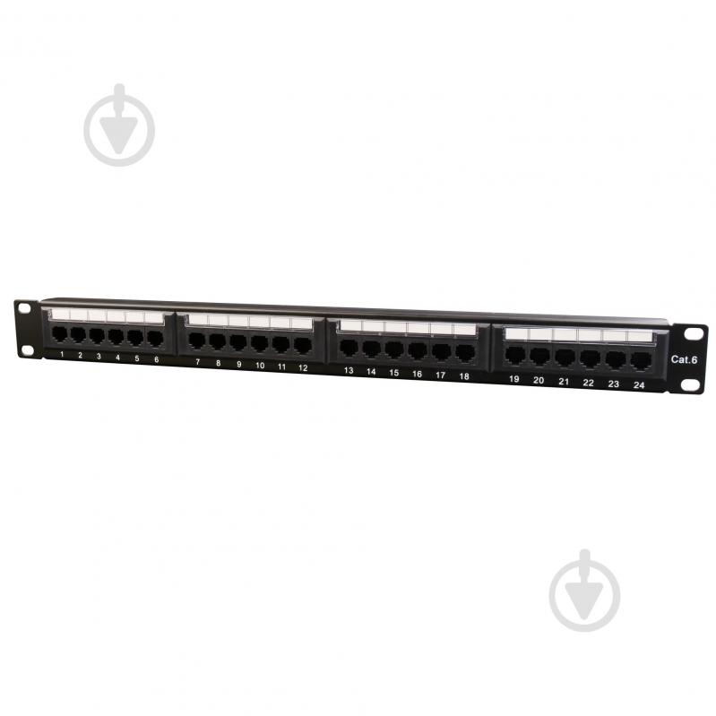 Патч-панель Cablexpert NPP-C624CM-001, Cat 6, 24 порти, UTP - фото 1 Патч-панель Cablexpert NPP-C624CM-001, Cat 6, 24 порти, UTP - фото 1