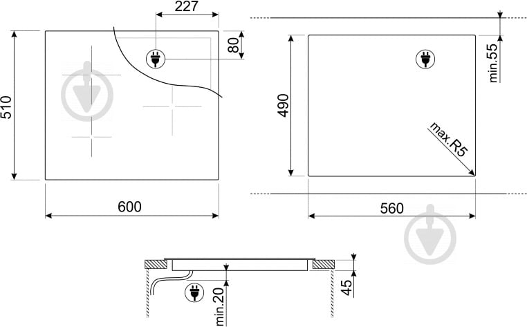 Варочная поверхность индукционная Smeg SI7643B - фото 2