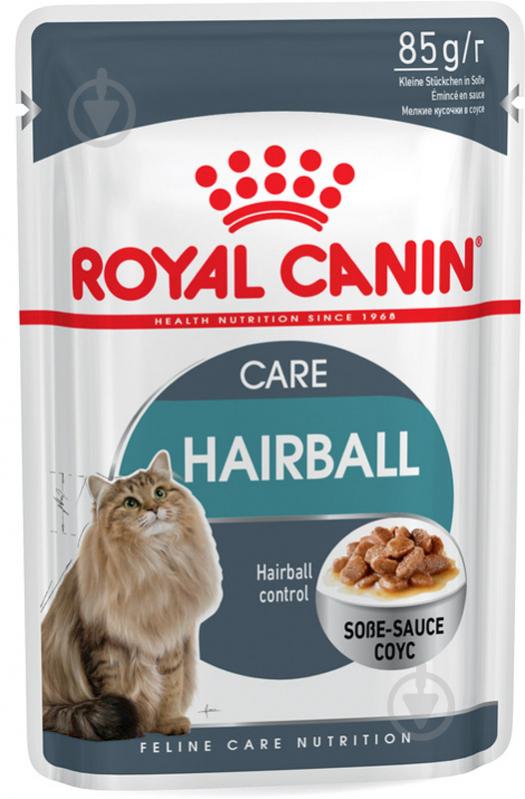 Корм вологий для дорослих котів для виведення грудочок шерсті Royal Canin Hairball Care в соусі 3+1 шт. 85 г - фото 2