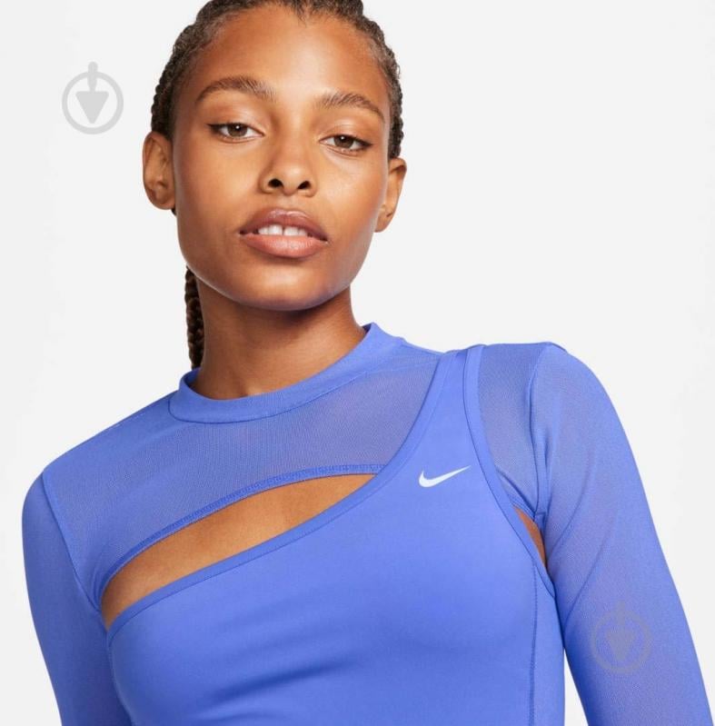 Топ Nike W NP LS TOP CROPPED NVTY FB5683-413 р.XS голубой - фото 3