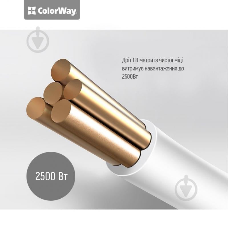 Удлинитель ColorWay Сетевой фильтр-удлинитель СolorWay 3 розетки/3USB black 3 гн. черный 1,8 м CW-CHU33B - фото 4