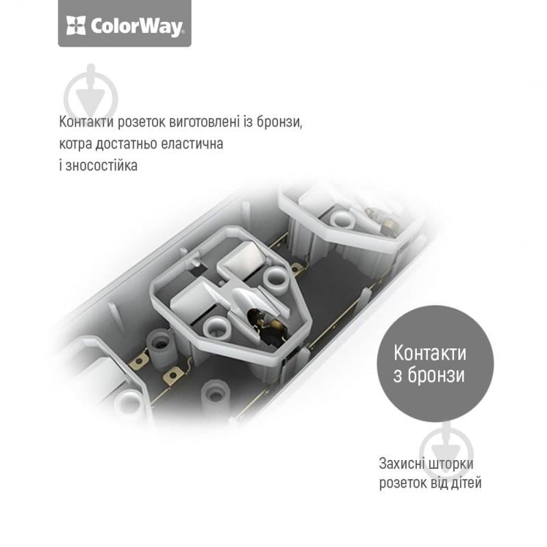 Удлинитель ColorWay Сетевой фильтр-удлинитель СolorWay 3 розетки/3USB black 3 гн. черный 1,8 м CW-CHU33B - фото 8