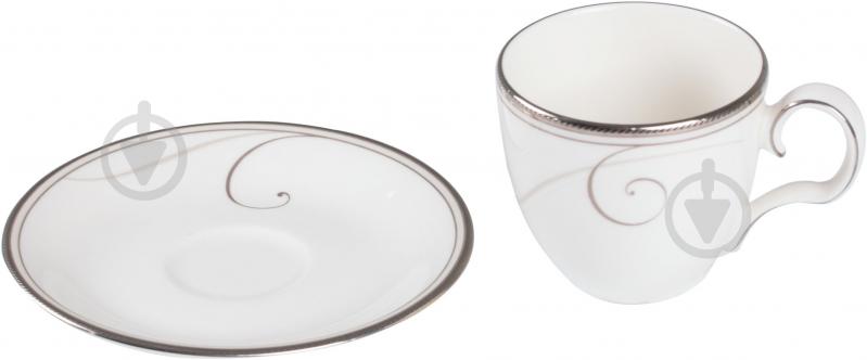 Чашка с блюдцем Noritake Platinum Wave 90 мл 18015 - фото 2