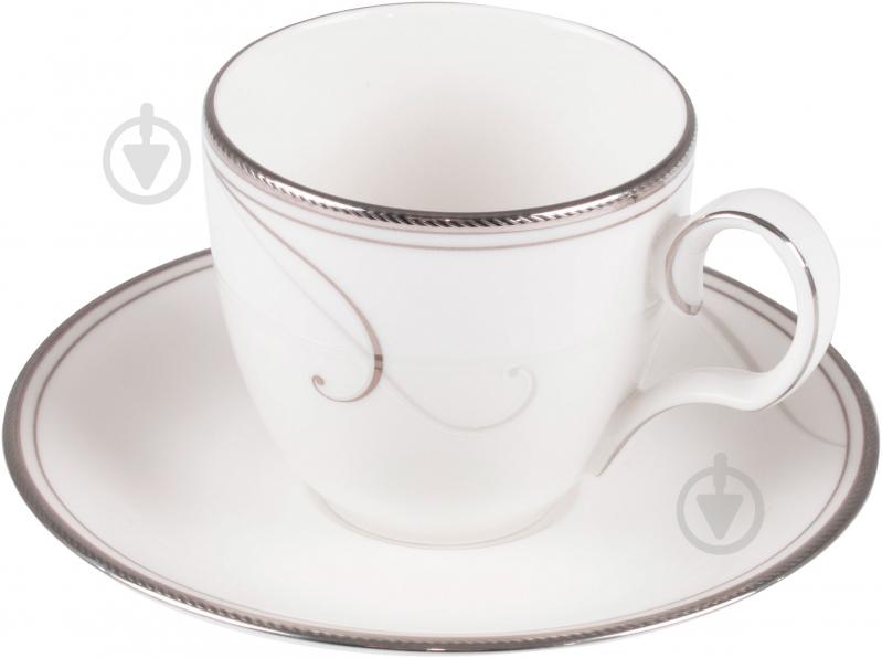 Чашка с блюдцем Noritake Platinum Wave 90 мл 18015 - фото 1
