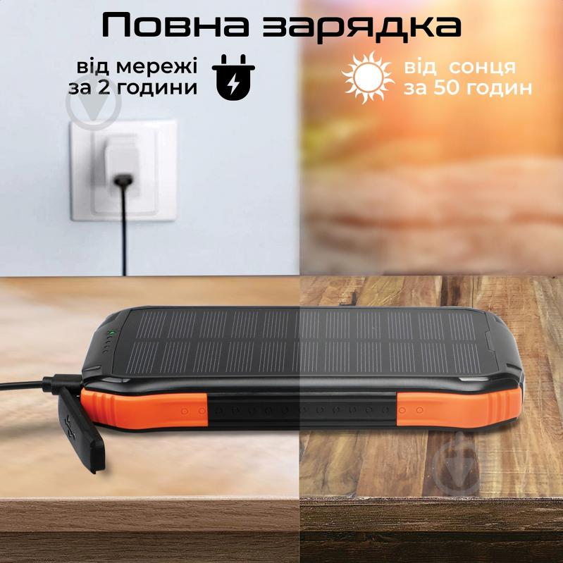 Повербанк із сонячною панеллю Promate 10000 mAh (solartank-10pdqi.black) - фото 8