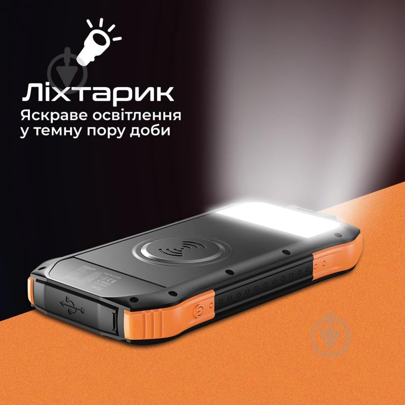 Повербанк із сонячною панеллю Promate 10000 mAh (solartank-10pdqi.black) - фото 9