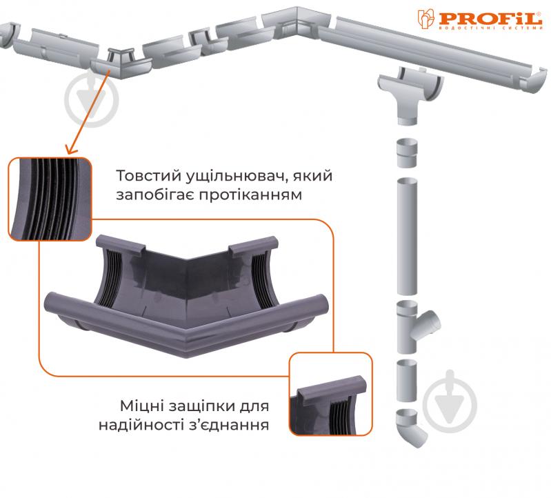 Кут зовнішній PROFiL Z135° 90 мм графіт - фото 2