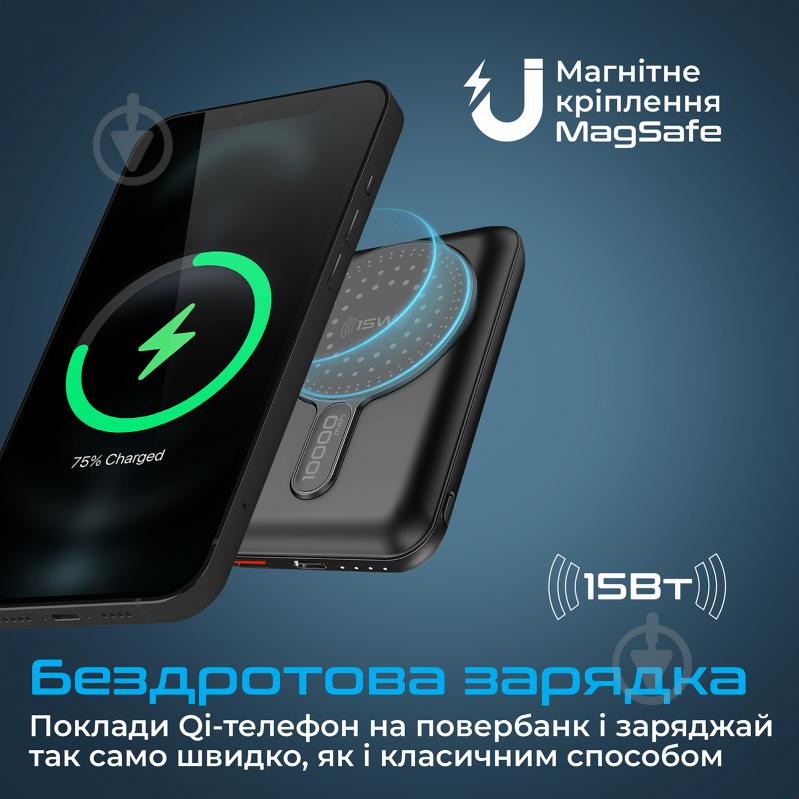 Повербанк Promate 10000 mAh (powermag-10pro.black) - фото 3