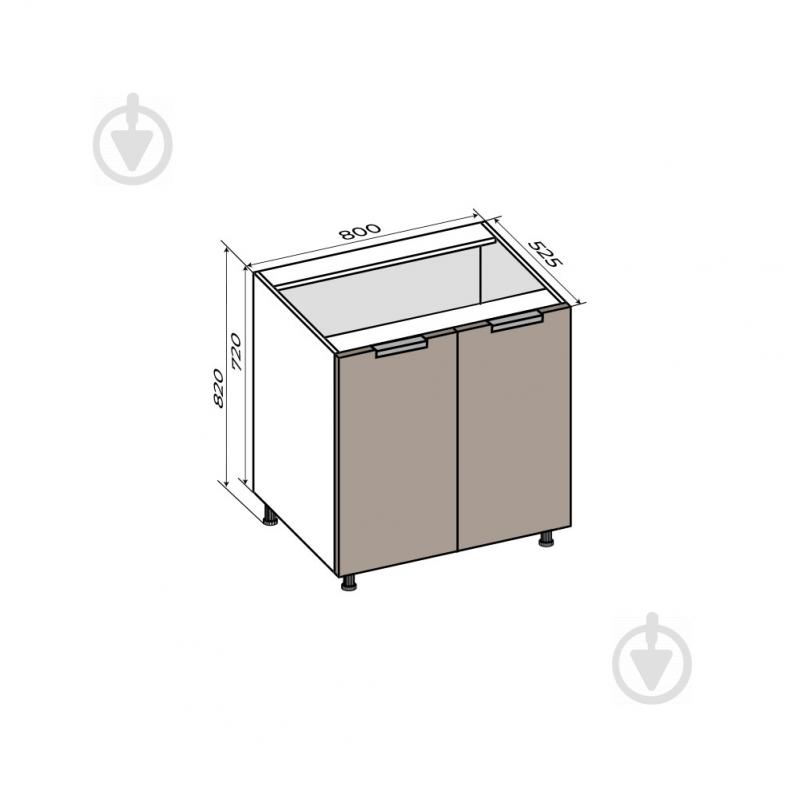 Тумба нижня універсальна/під мийку МС Смарт Мадера 800х820х525 мм мадера глянець LuxeForm - фото 7