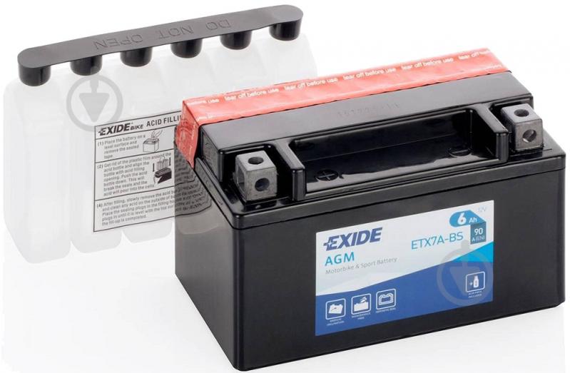 Аккумулятор автомобильный EXIDE AGM 6Ah 90A 12V (ETX7A-BS) - фото 2